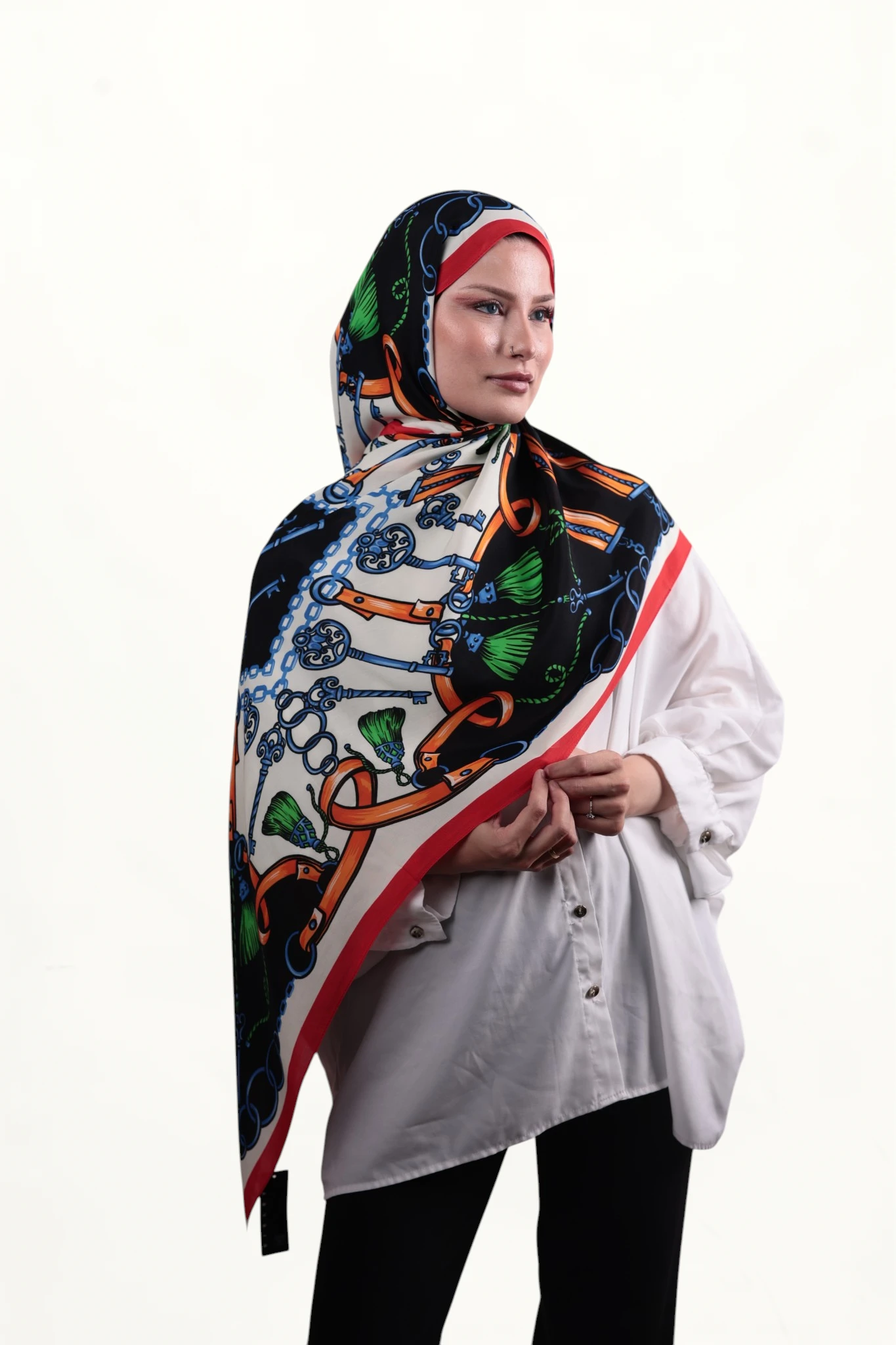 Sisley Elisa Şal Kırmızı - Görsel 6