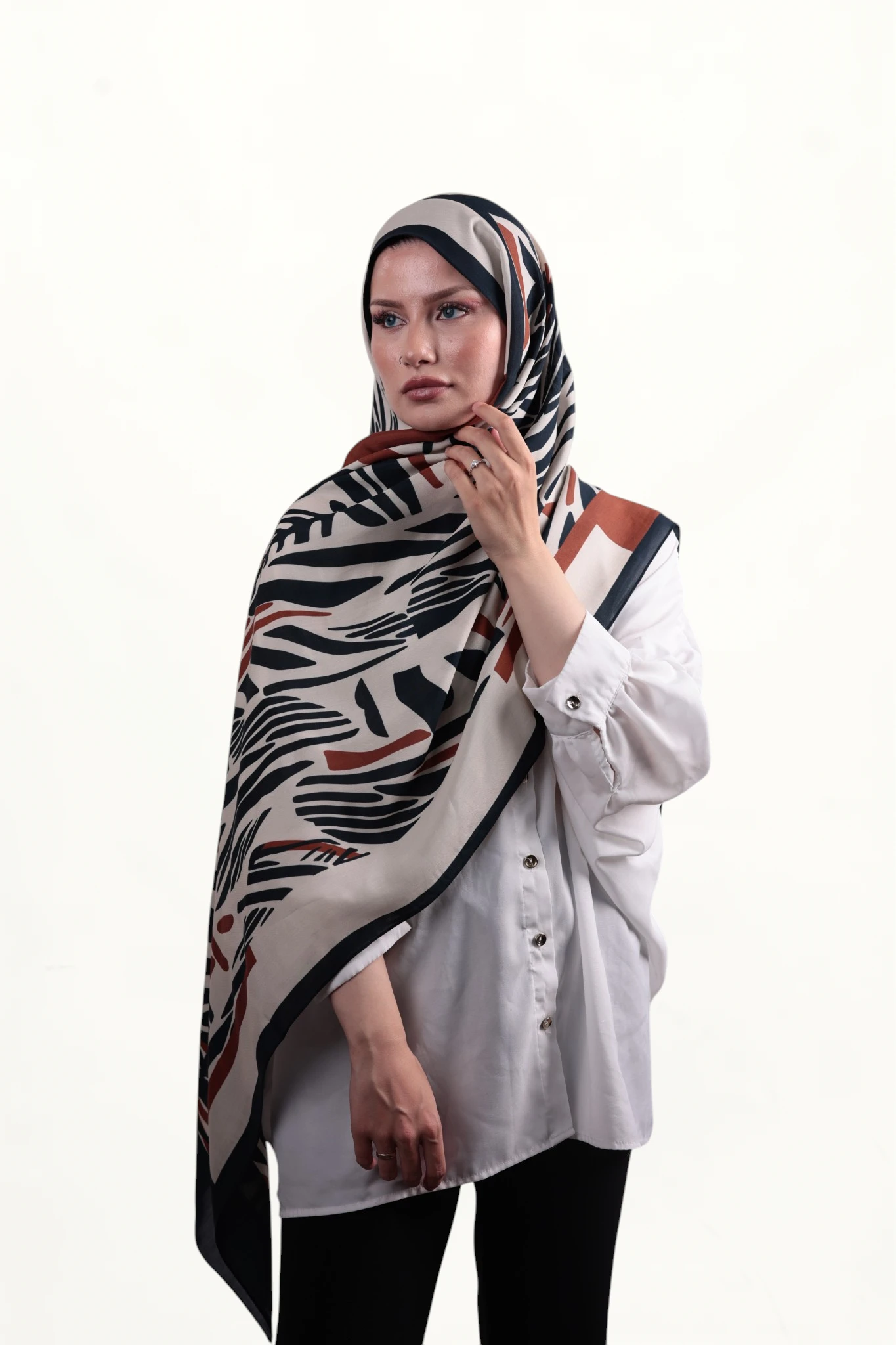 Sisley Elisa Şal Krem - Görsel 7