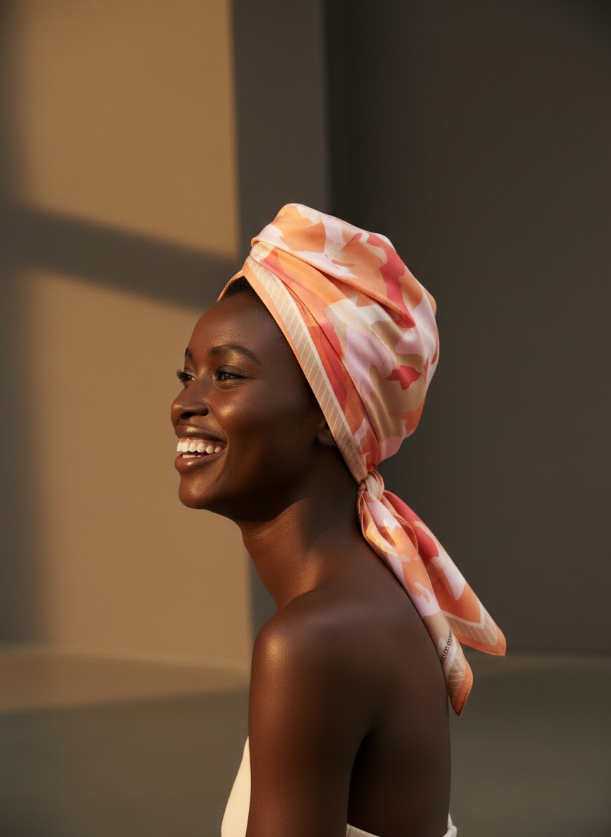 United Colors of Benetton Flora Bandana Somon-Krem - Görsel 4
