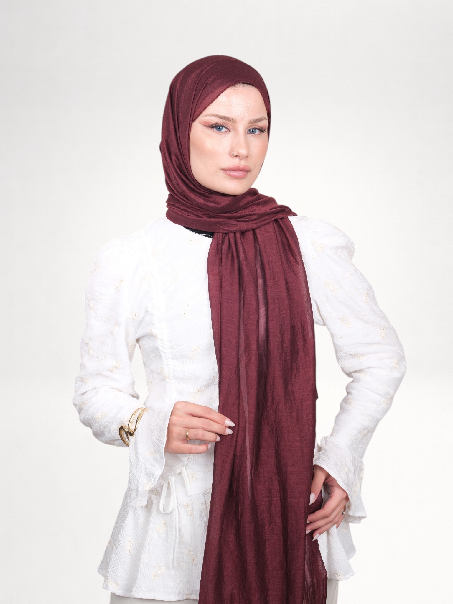 Harem Scarf Allya Şal Kızılcık - Görsel 2