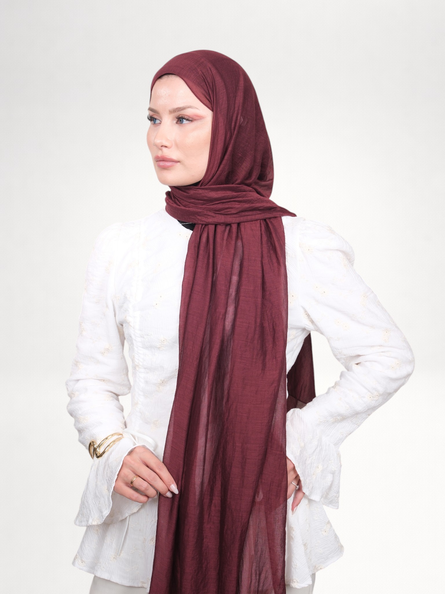 Harem Scarf Allya Şal Kızılcık - Görsel 4