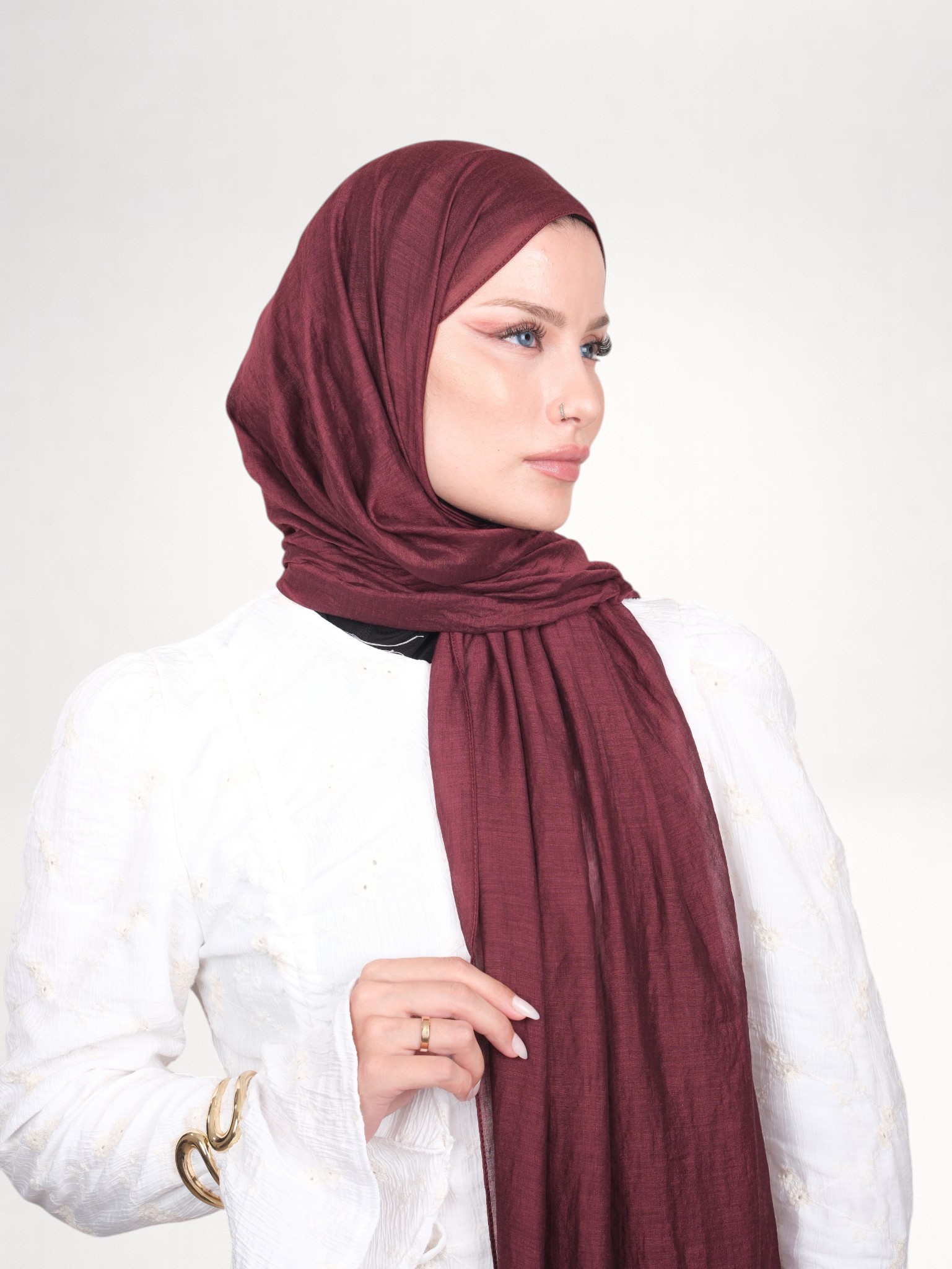 Harem Scarf Allya Şal Kızılcık - Görsel 7
