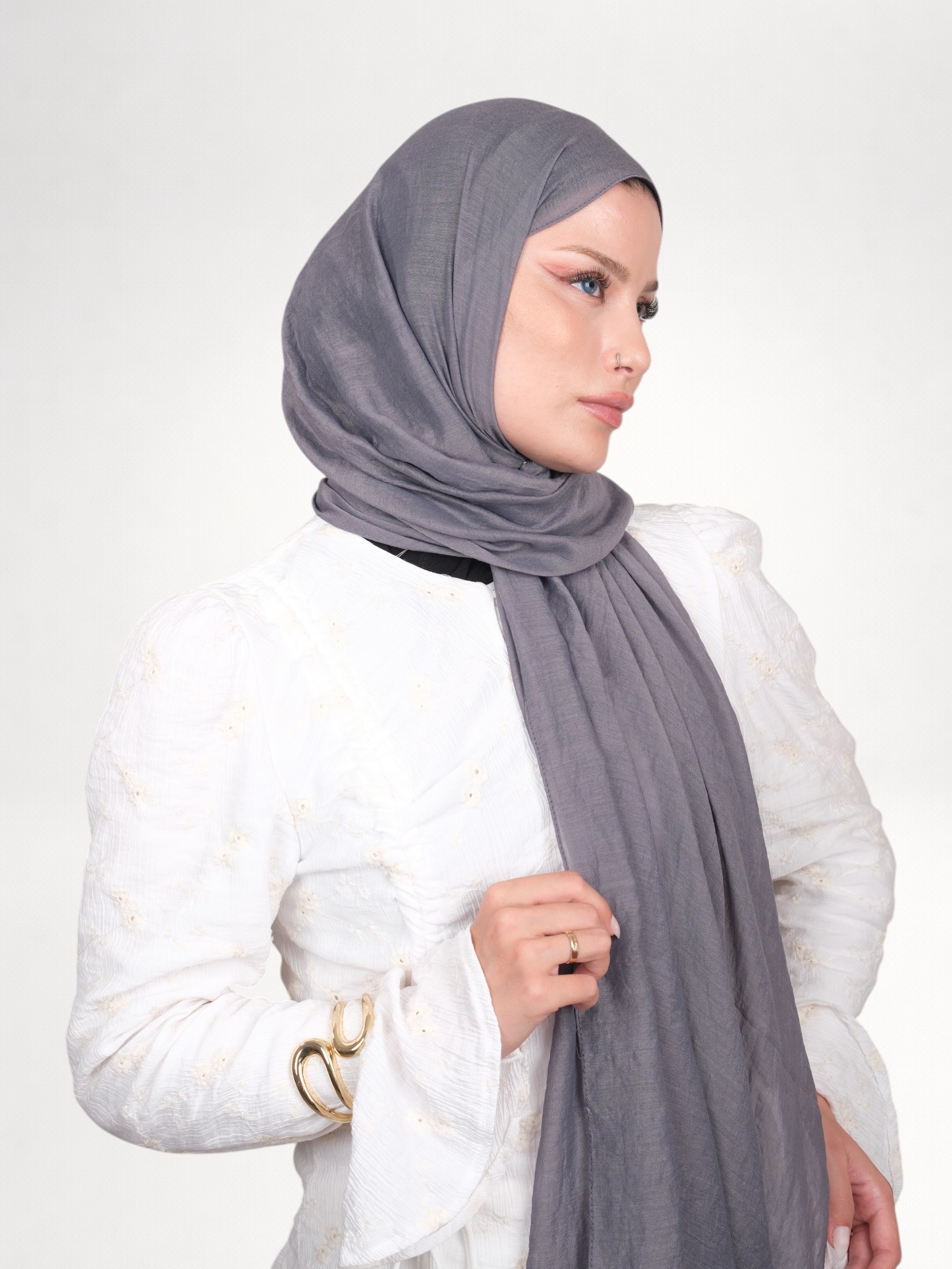 Harem Scarf Allya Şal Antrasit - Görsel 5