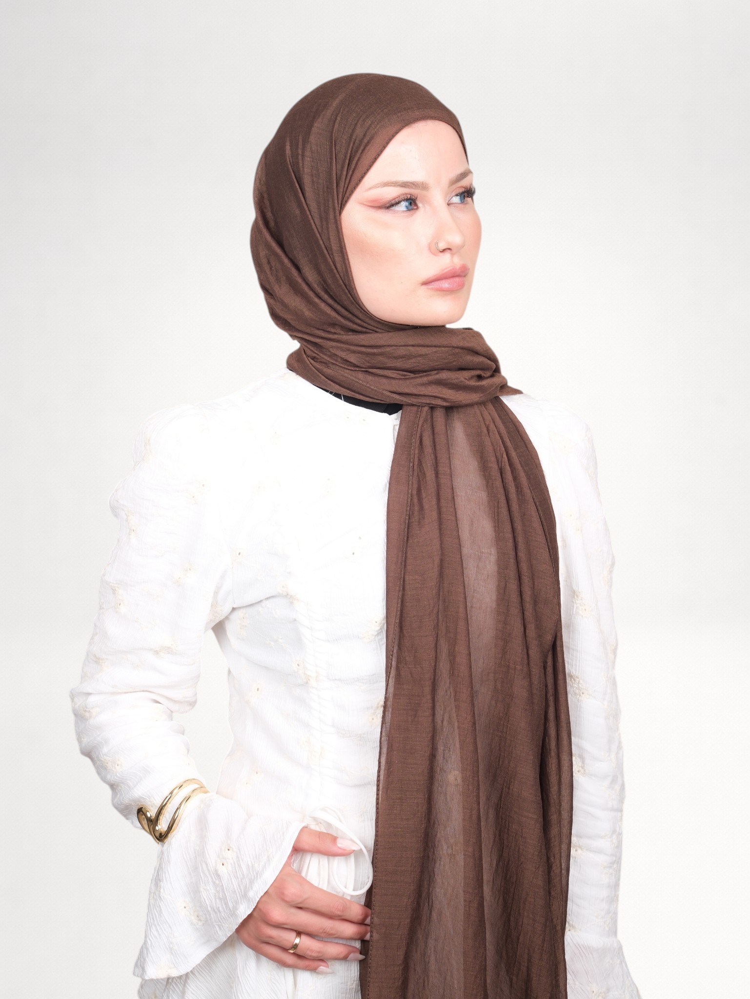 Harem Scarf Allya Şal Acı Kahve - Görsel 2