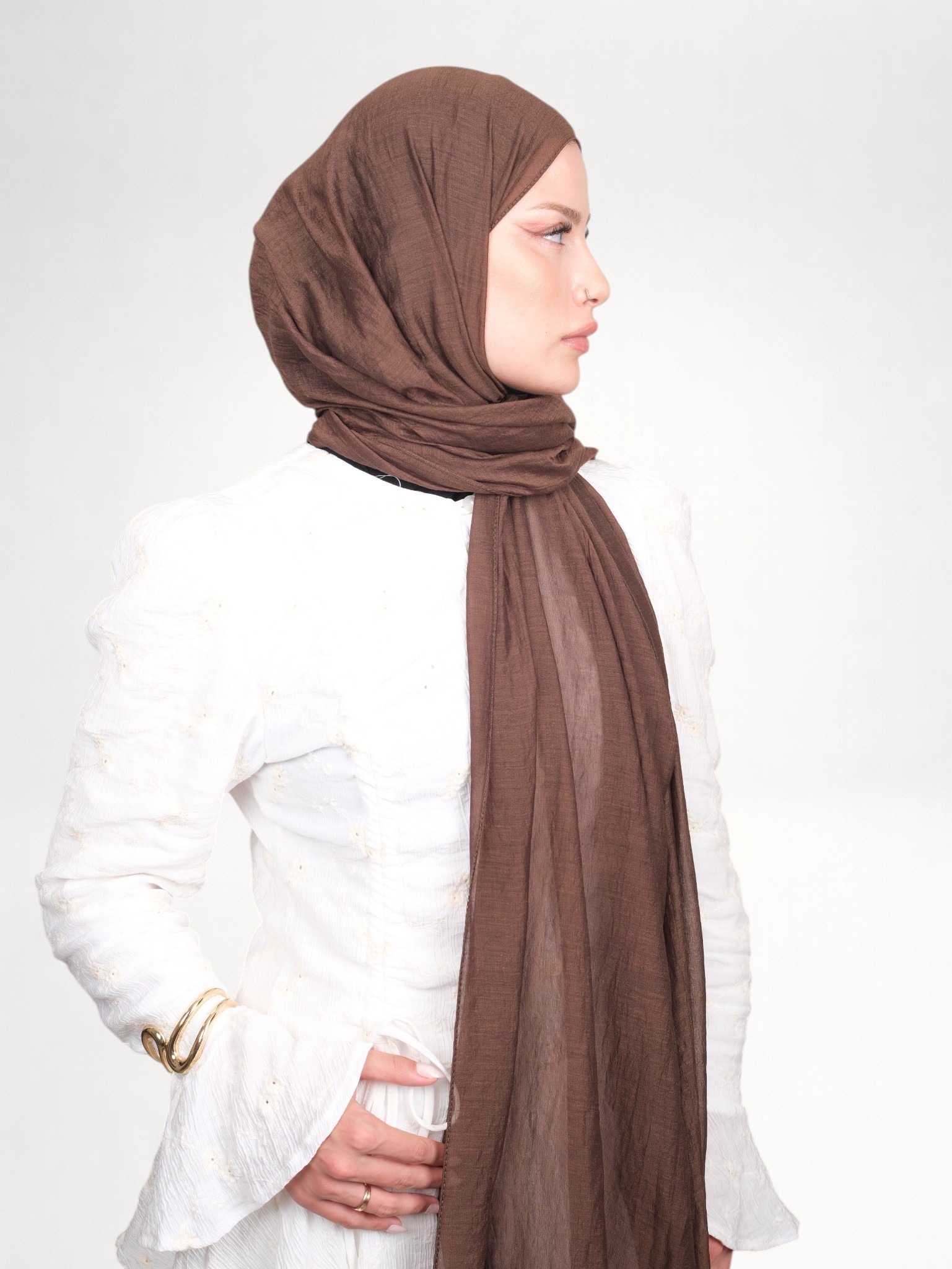 Harem Scarf Allya Şal Acı Kahve - Görsel 3
