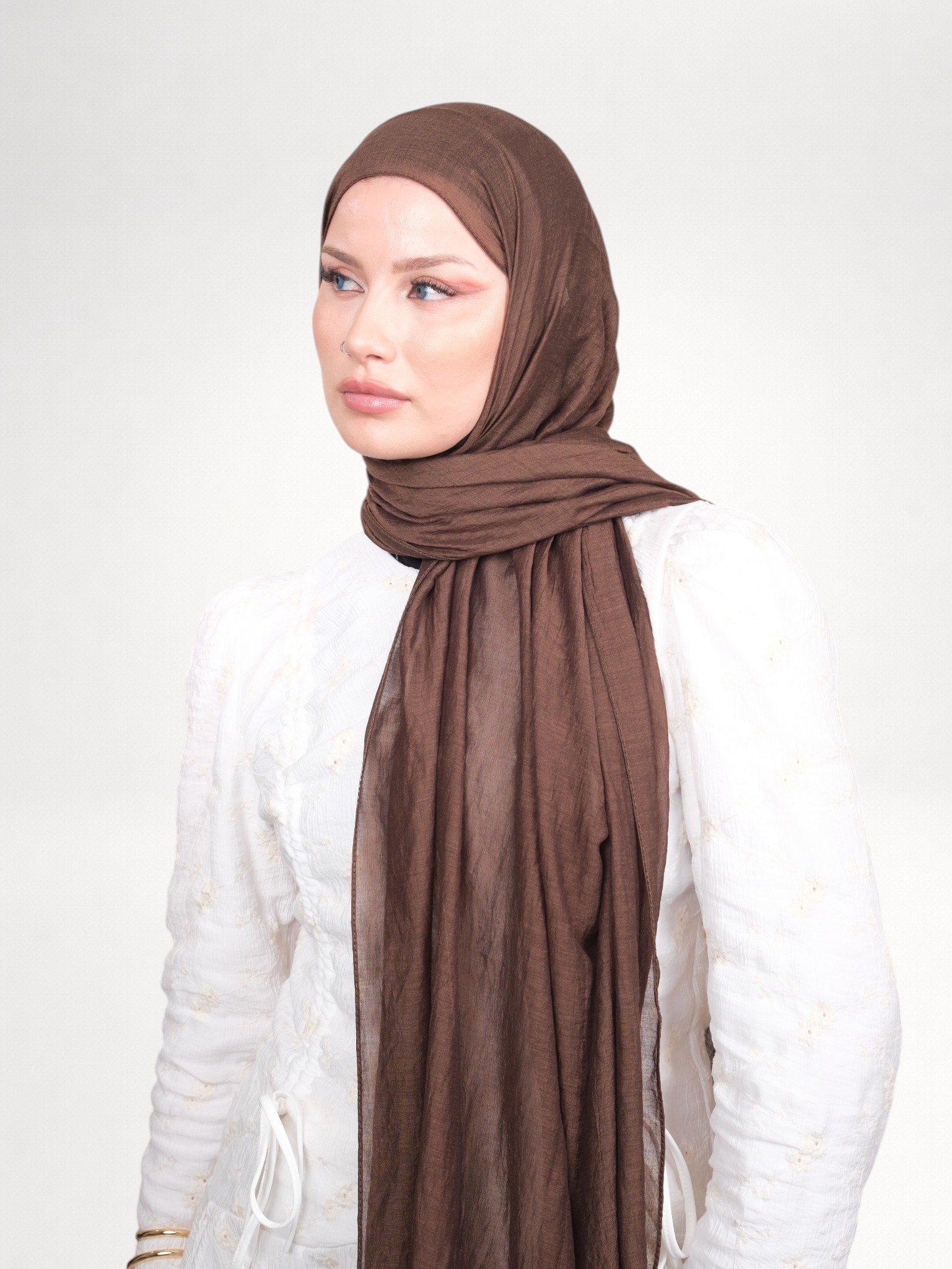 Harem Scarf Allya Şal Acı Kahve - Görsel 5
