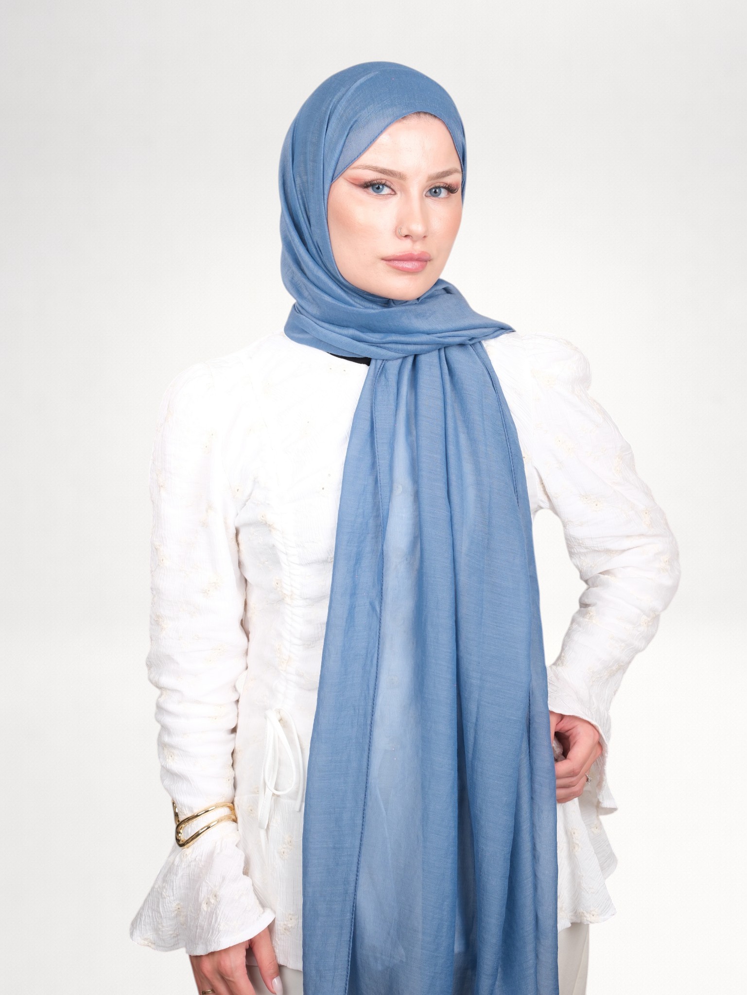 Harem Scarf Allya Şal İndigo - Görsel 2