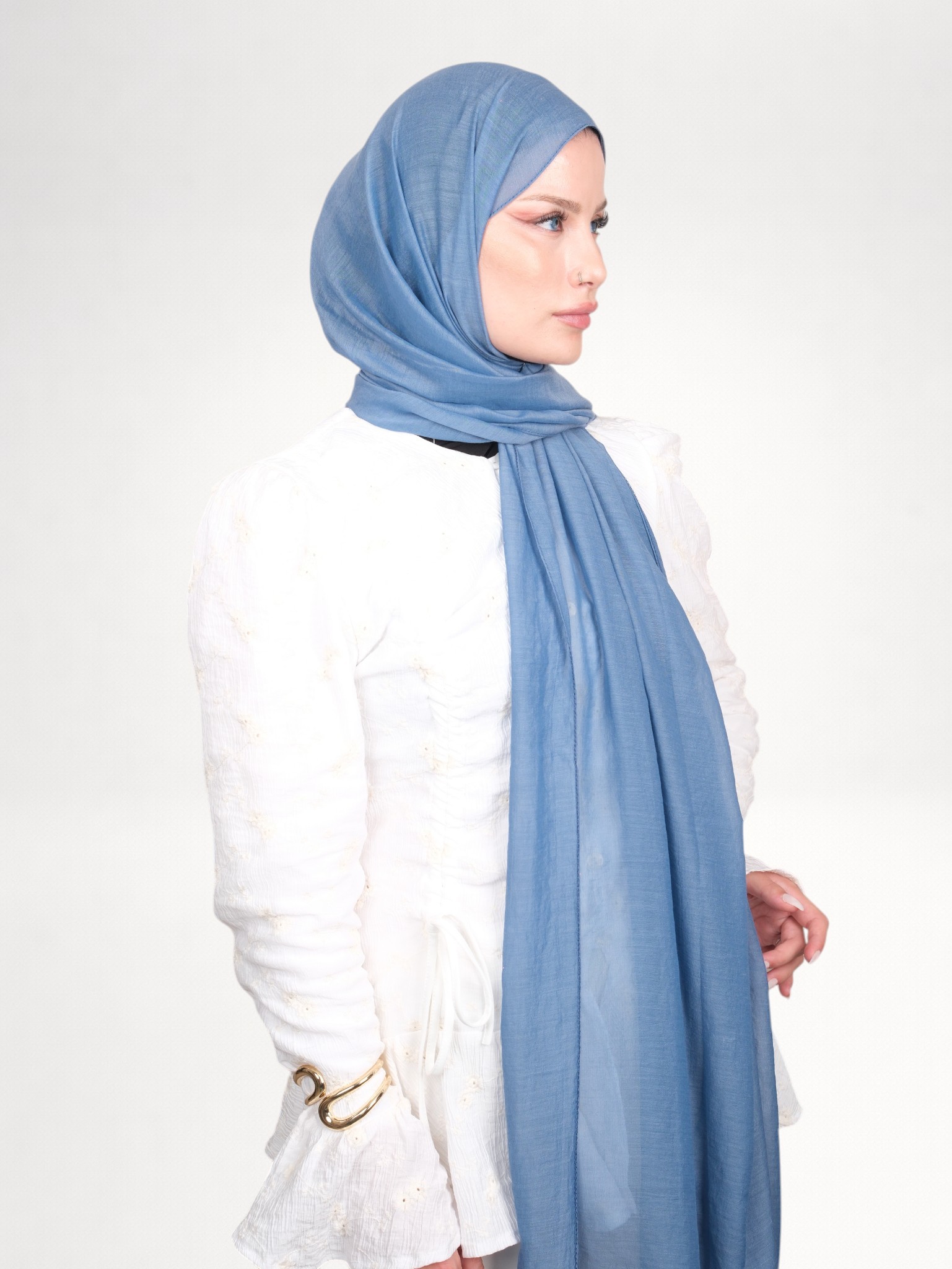 Harem Scarf Allya Şal İndigo - Görsel 3
