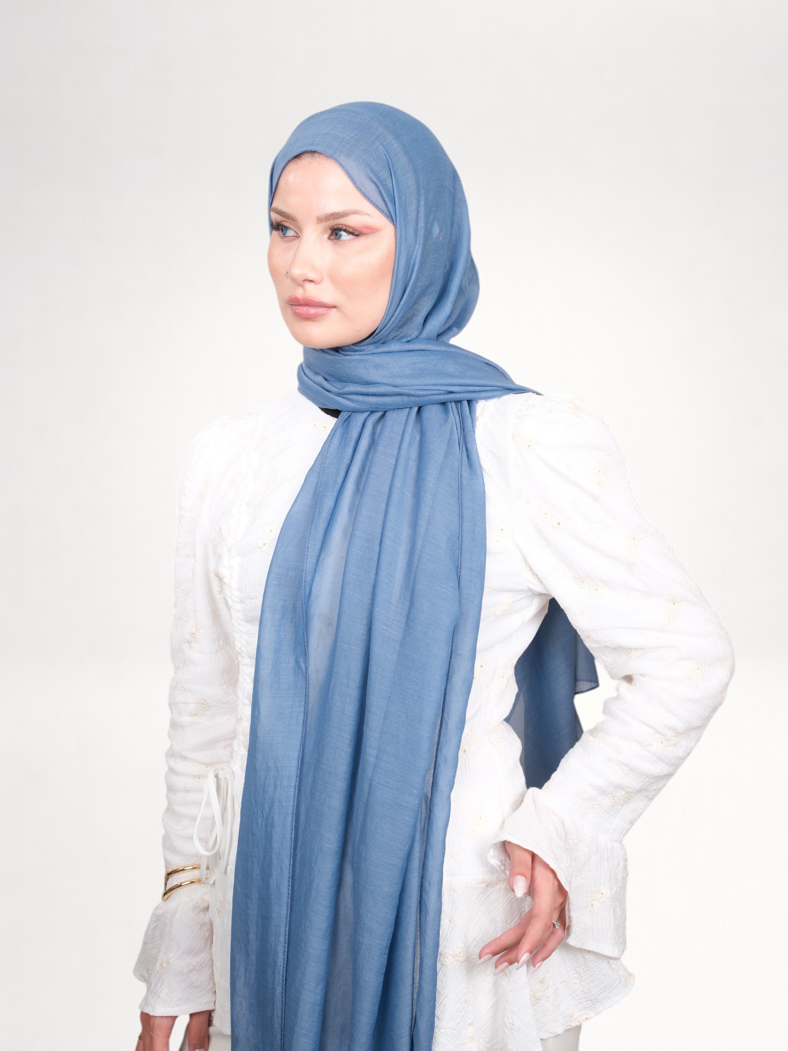 Harem Scarf Allya Şal İndigo - Görsel 6