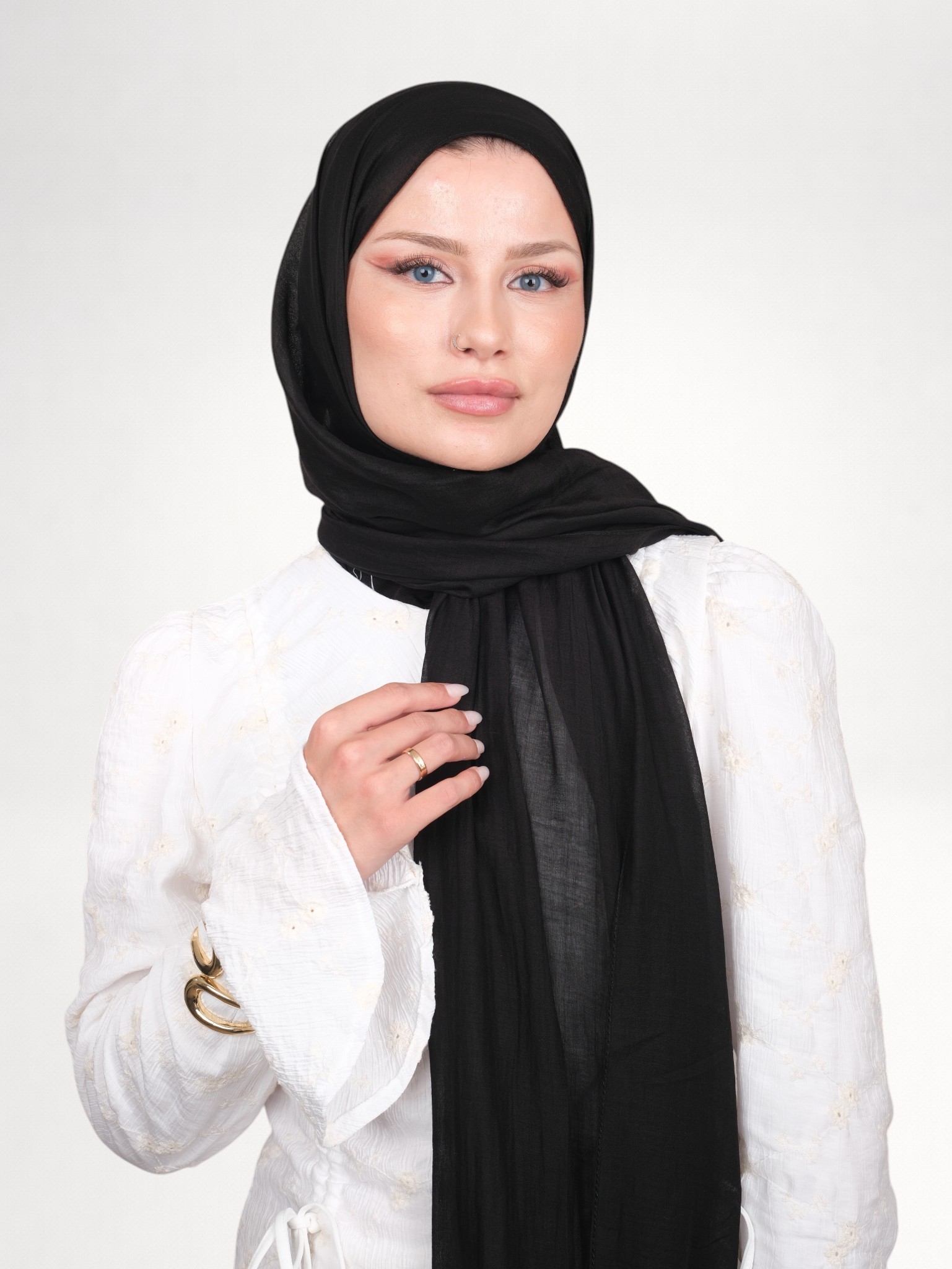 Harem Scarf Allya Düz Şal Siyah