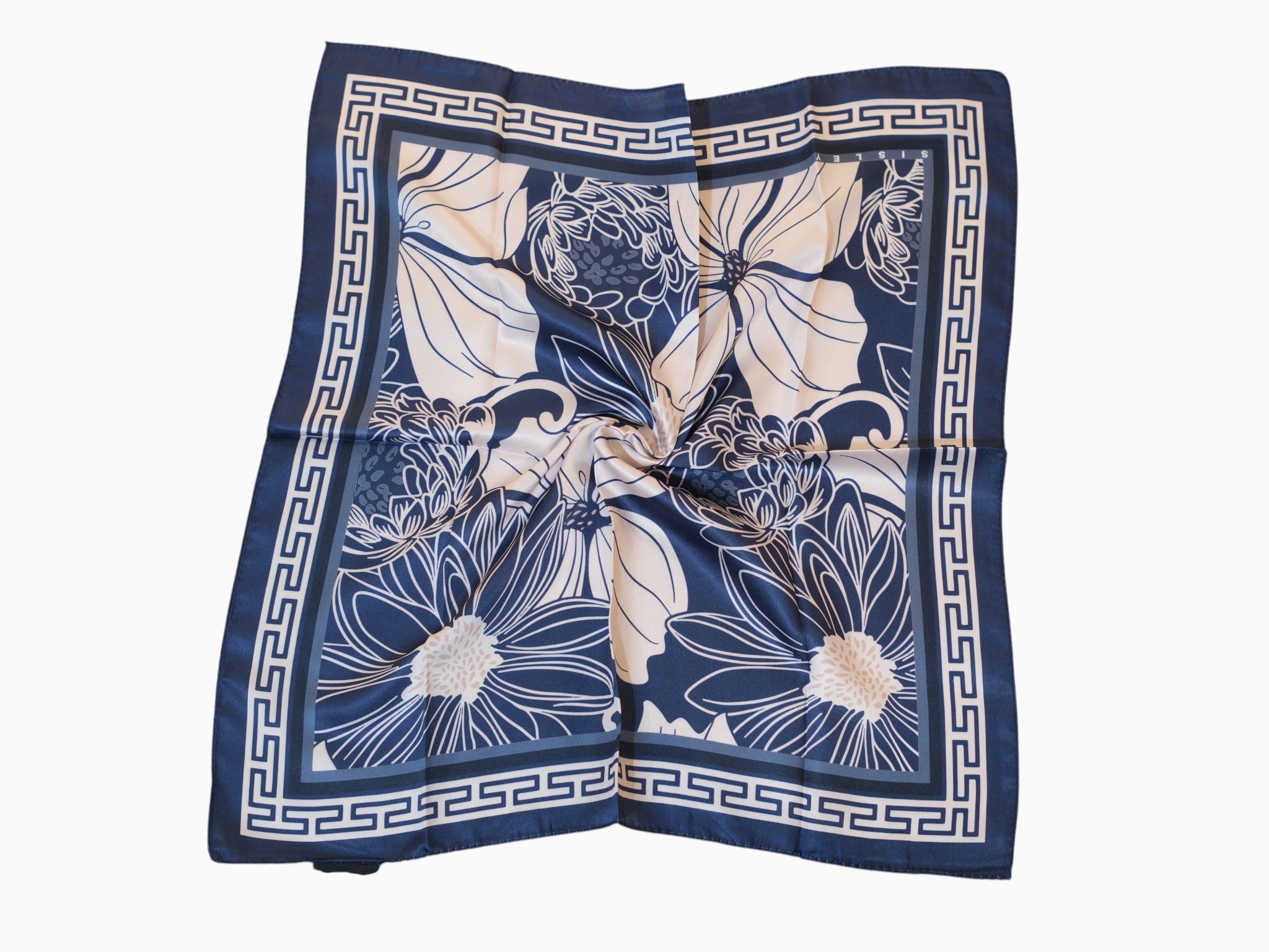Sisley Flora Bandana Mavi-Krem - Görsel 4
