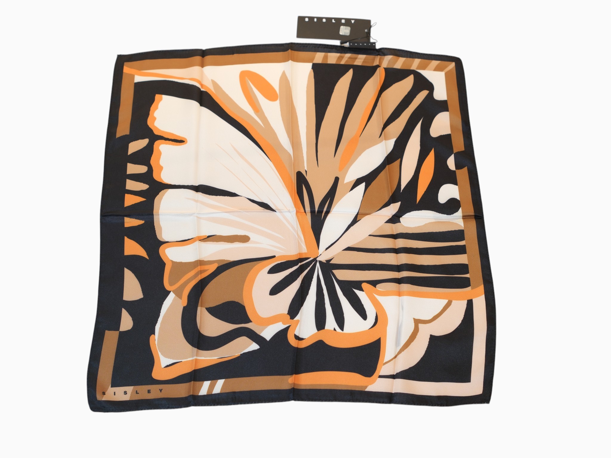 Sisley Flora Bandana Siyah-Camel - Görsel 3