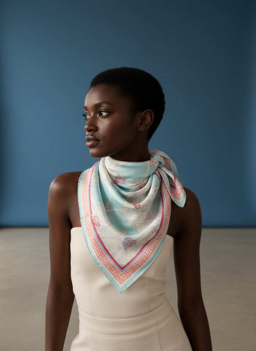 Sisley Flora Bandana Mint-Krem - Görsel 4