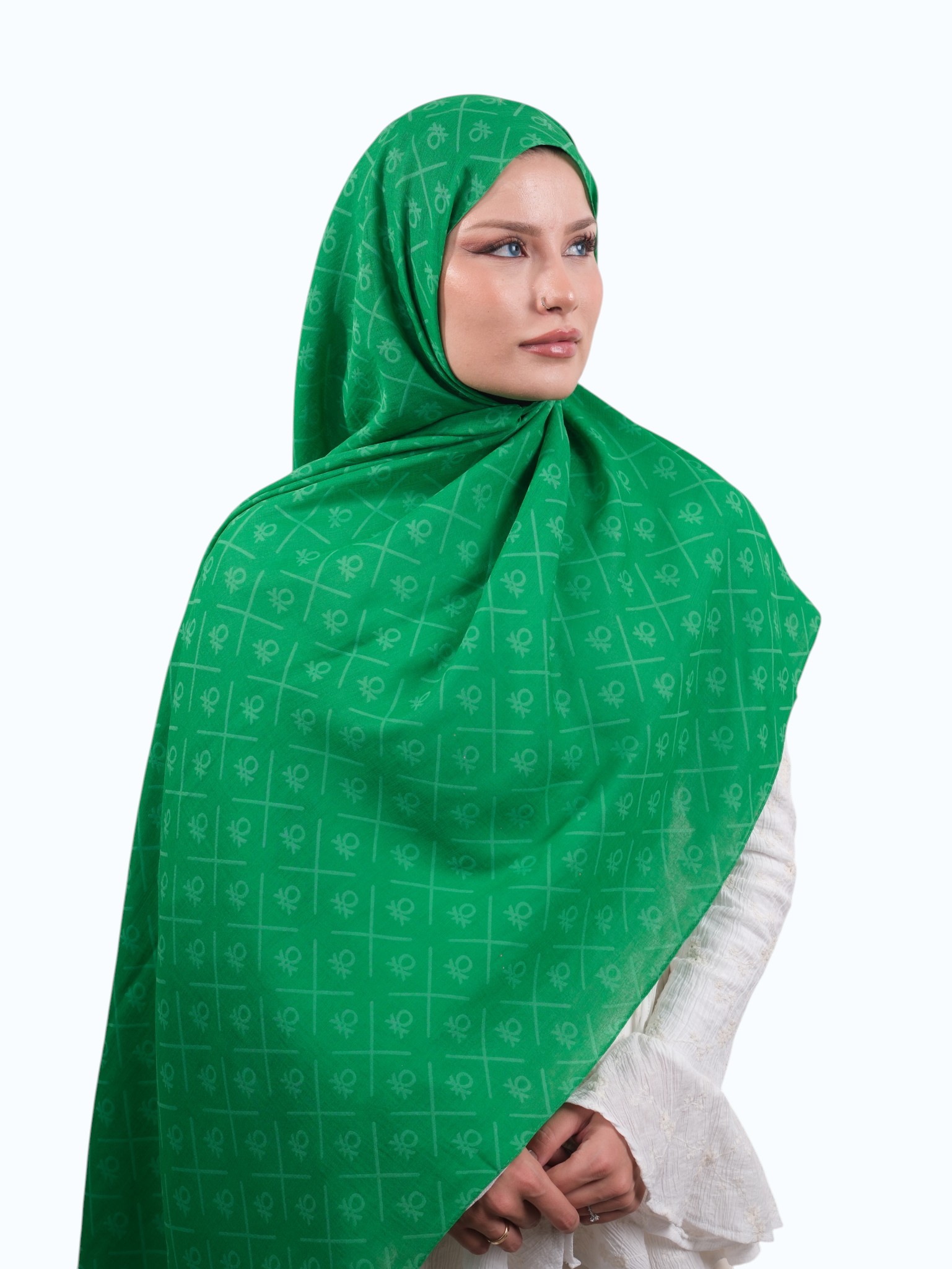 Benetton Elegante Dos Şal Bnt Yeşili - Görsel 2