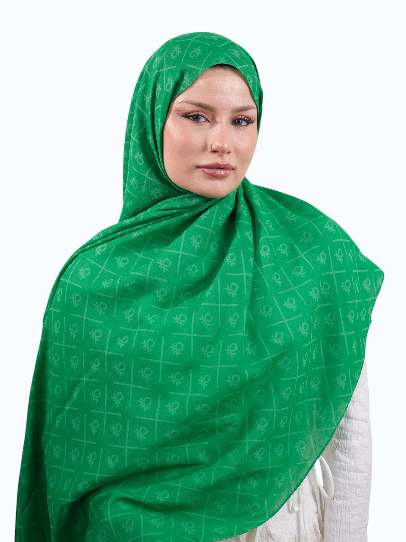 Benetton Elegante Dos Şal Bnt Yeşili