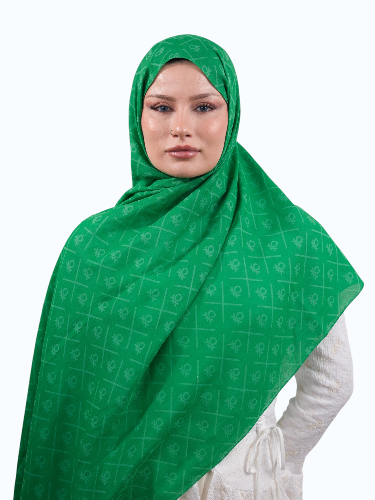 Benetton Elegante Dos Şal Bnt Yeşili - Görsel 6