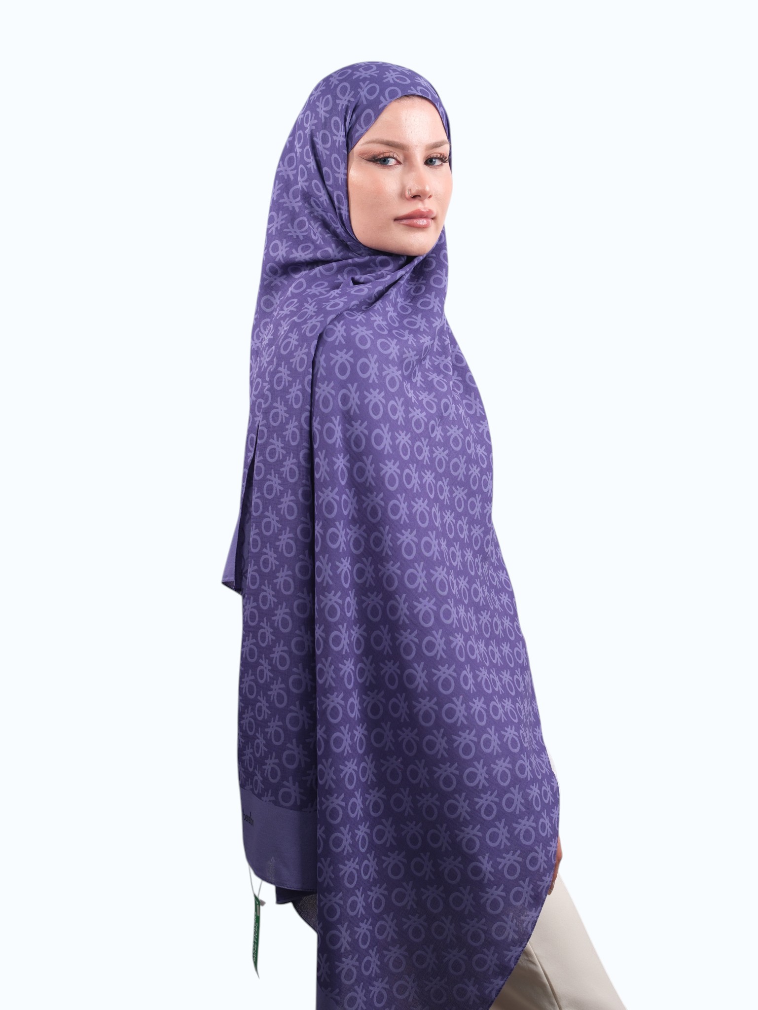Benetton Elegante Uno Şal Mor - Görsel 6