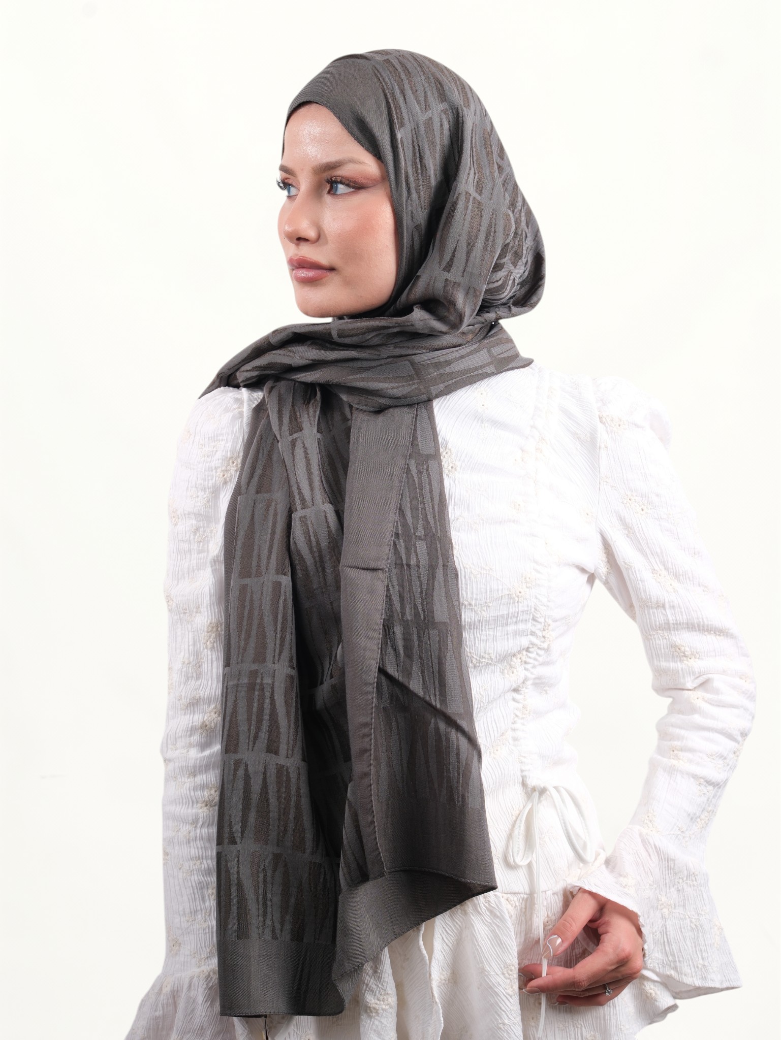 Armine Lyocell Şal Antrasit - Görsel 5