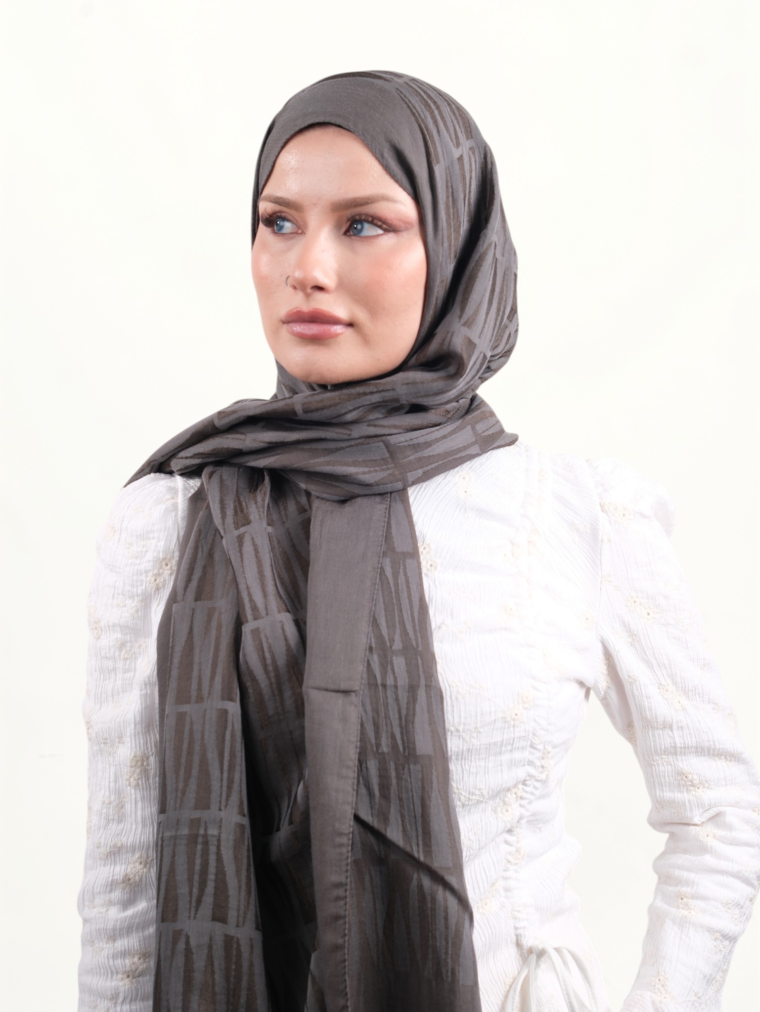 Armine Lyocell Şal Antrasit - Görsel 6