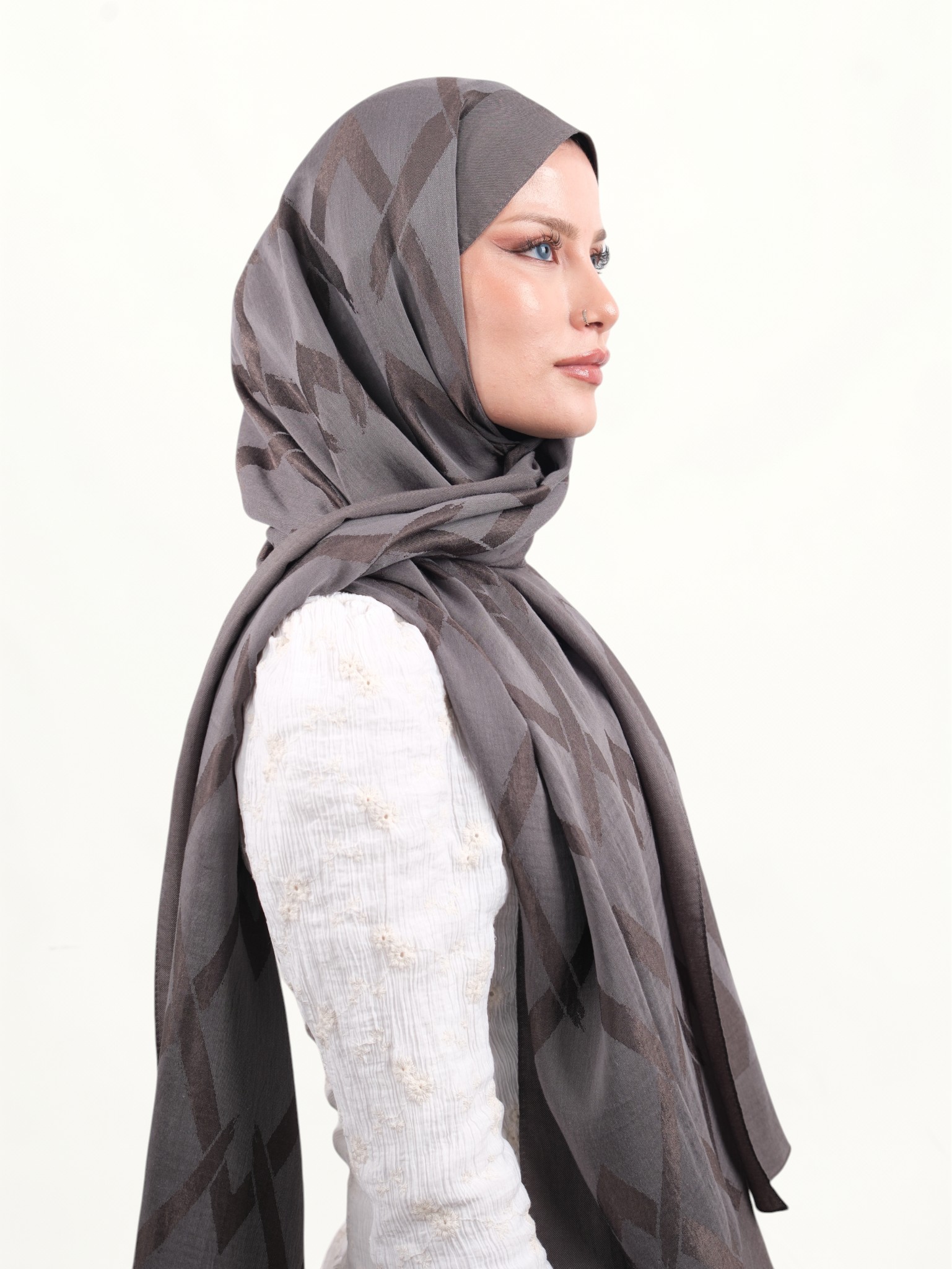 Armine Lyocell Şal Antrasit - Görsel 6