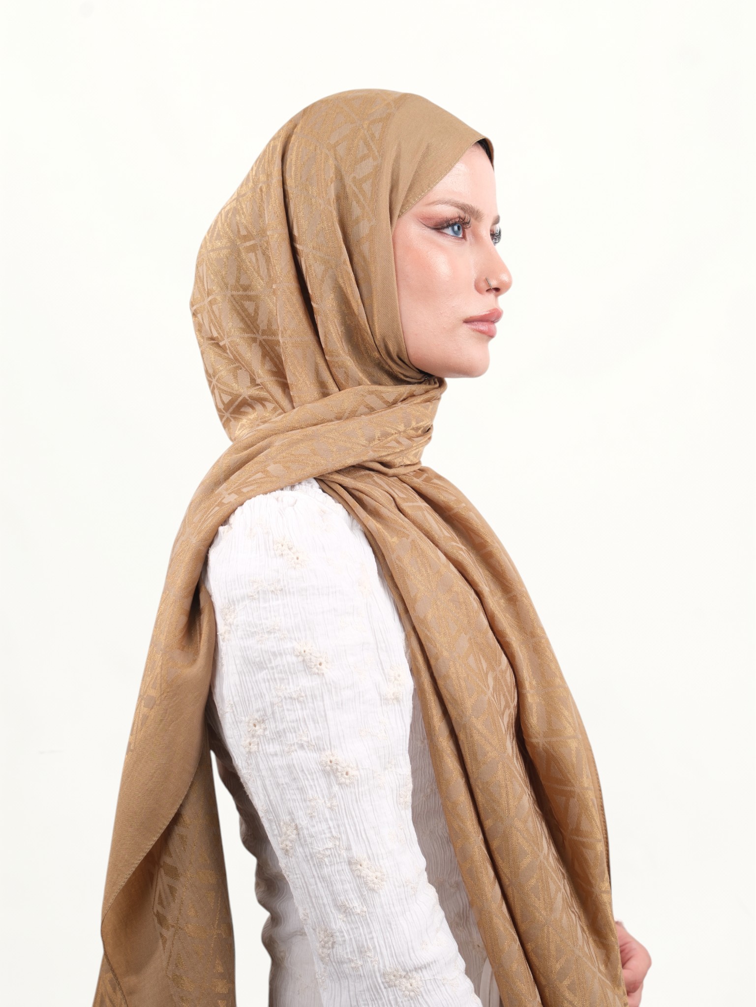 Armine Lyocell Şal Latte - Görsel 6