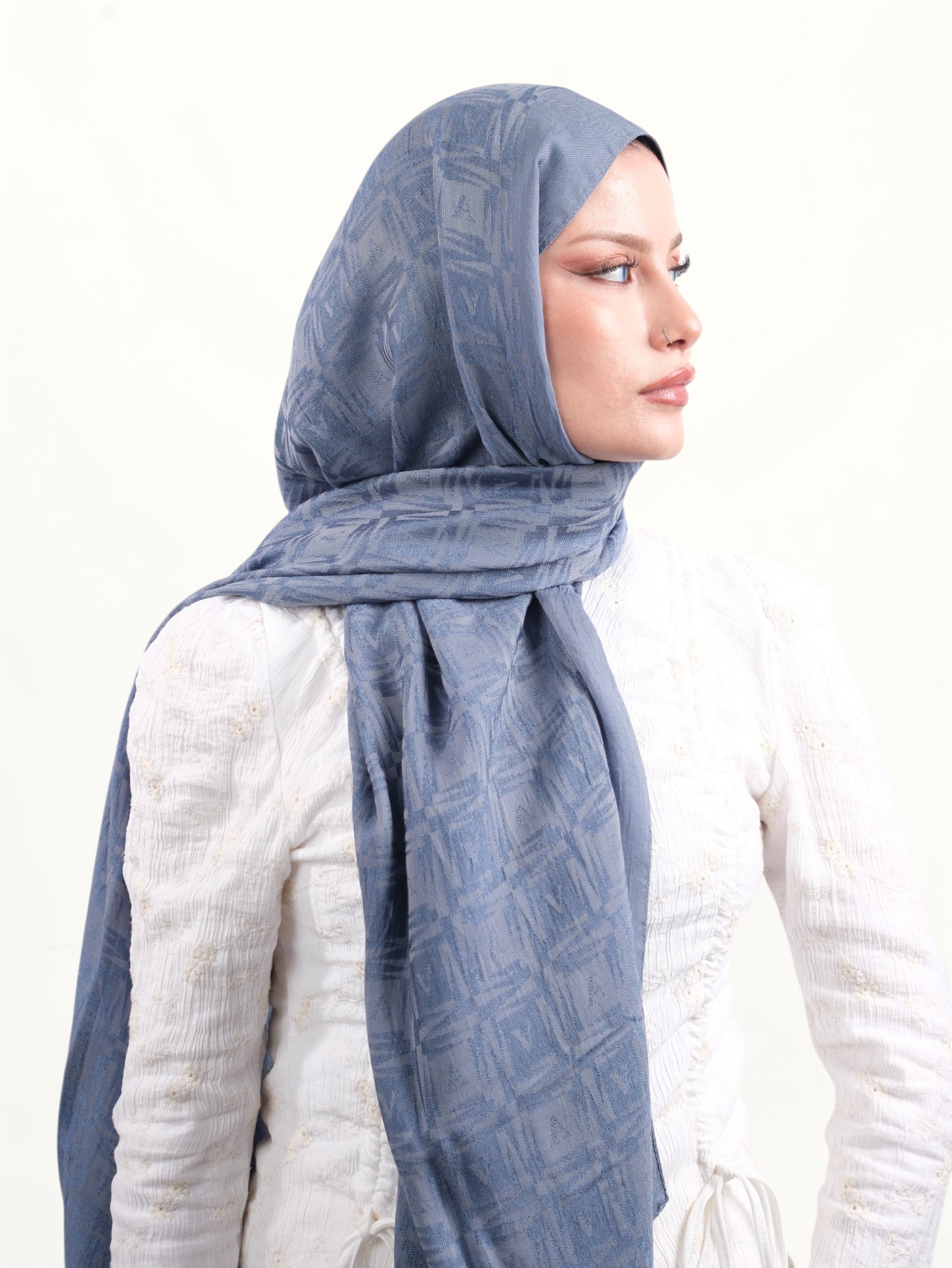 Armine Lyocell Şal Soft Mavi - Görsel 4