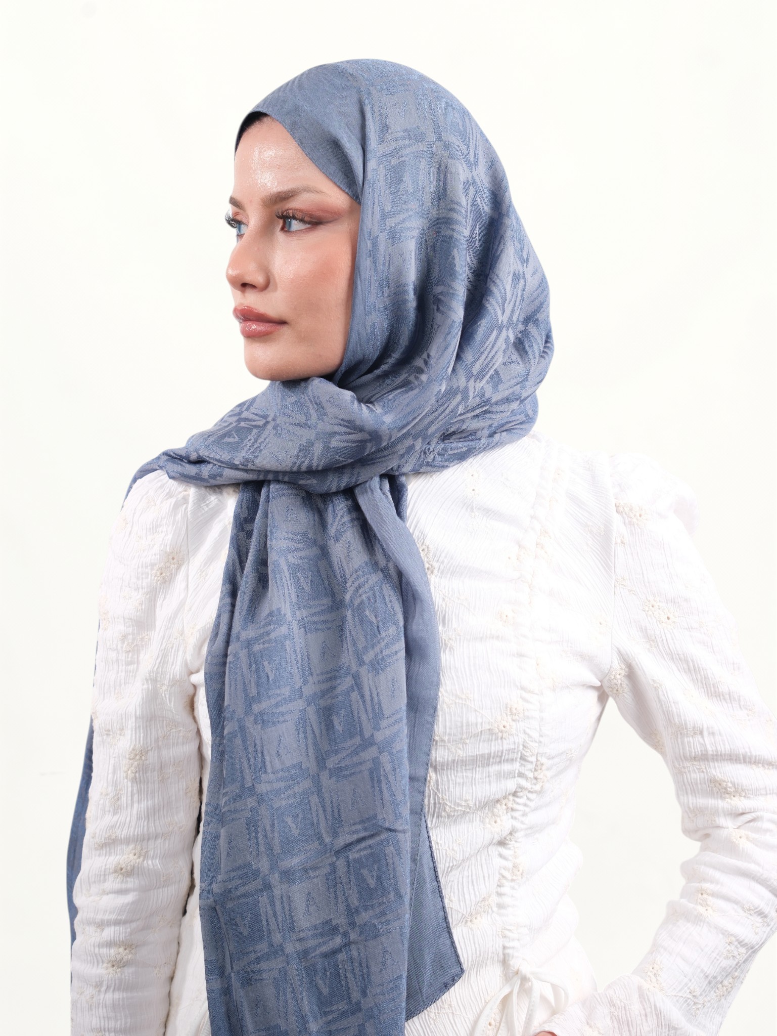 Armine Lyocell Şal Soft Mavi - Görsel 5