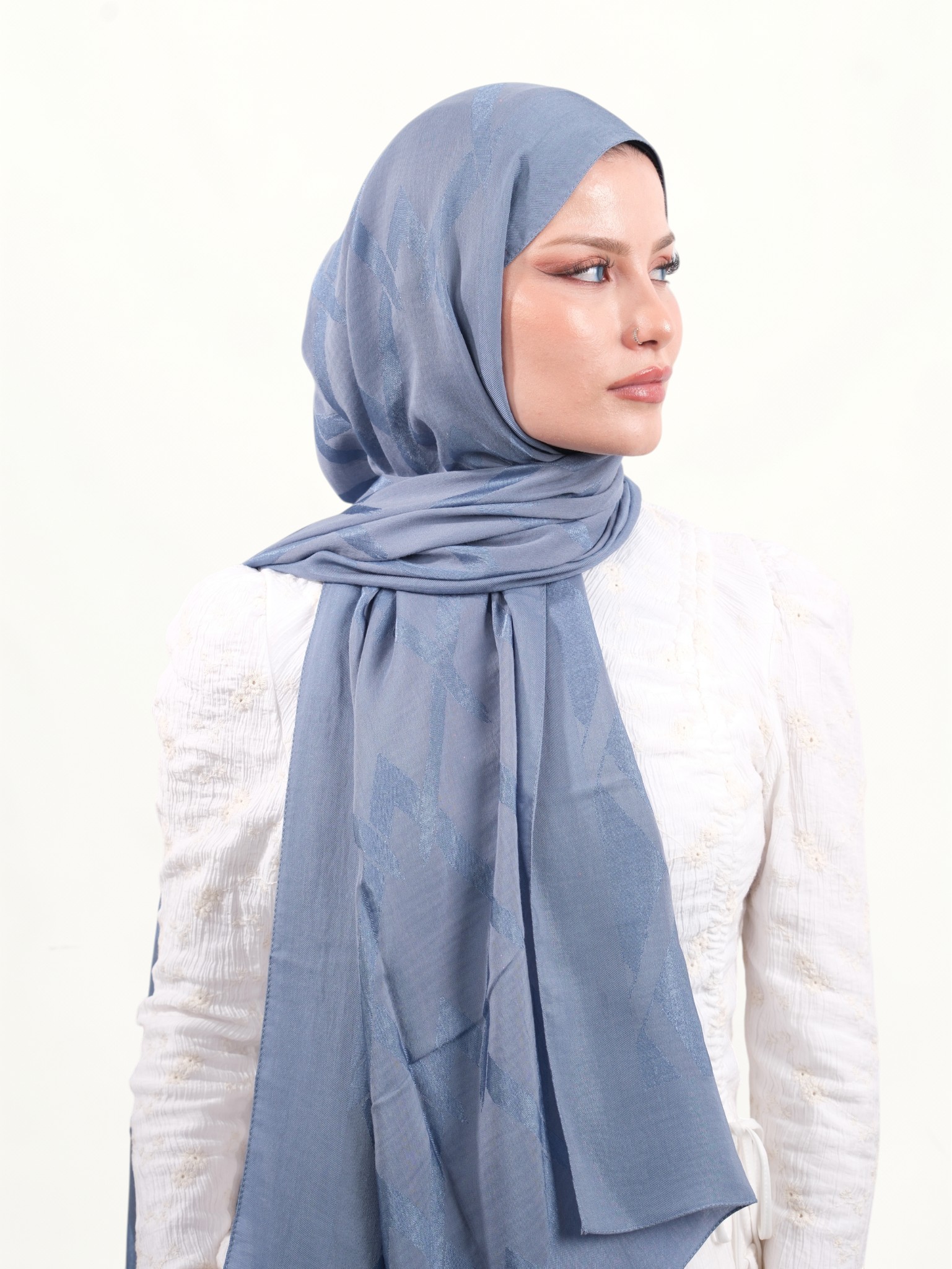 Armine Lyocell Şal Mavi-01 - Görsel 3