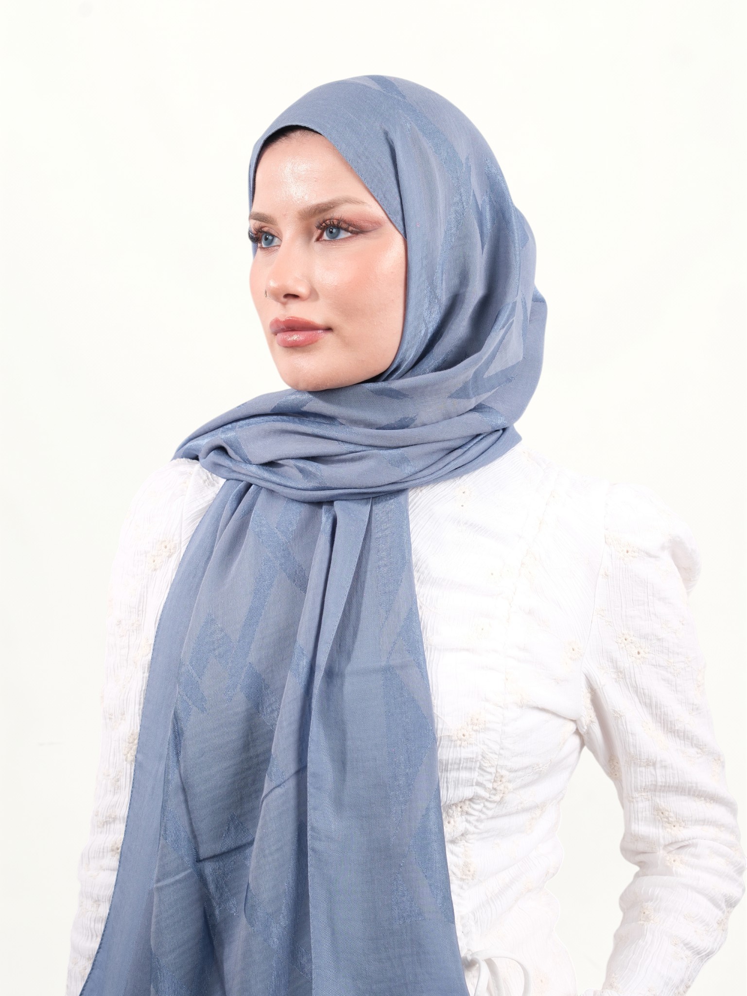 Armine Lyocell Şal Mavi-01 - Görsel 4