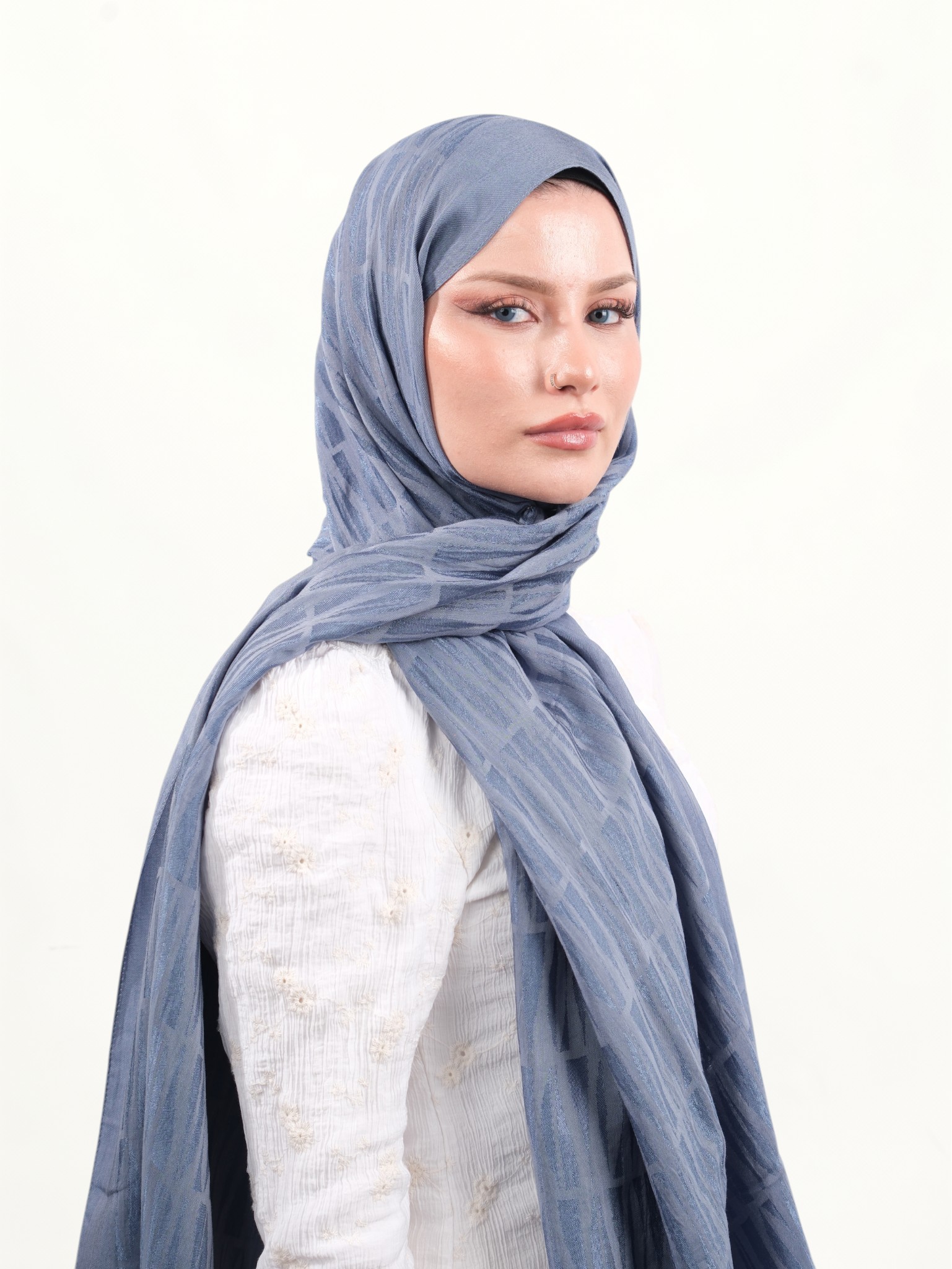 Armine Lyocell Şal Mavi-02