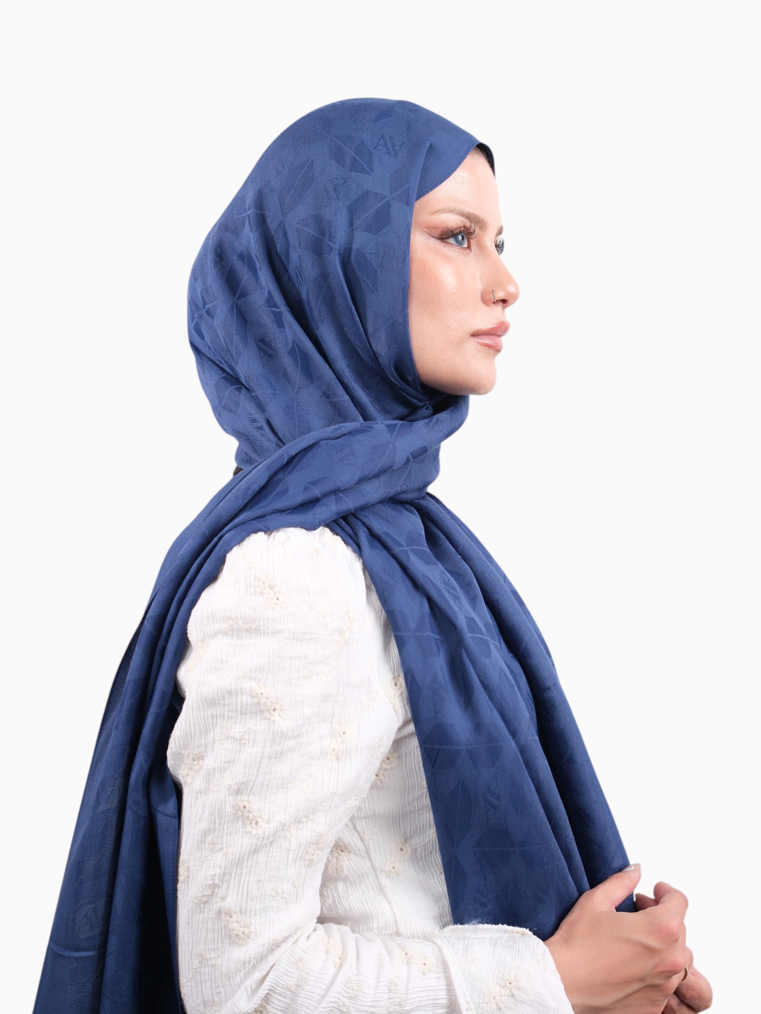 Armine Visse Şal İndigo Mavi - Görsel 5