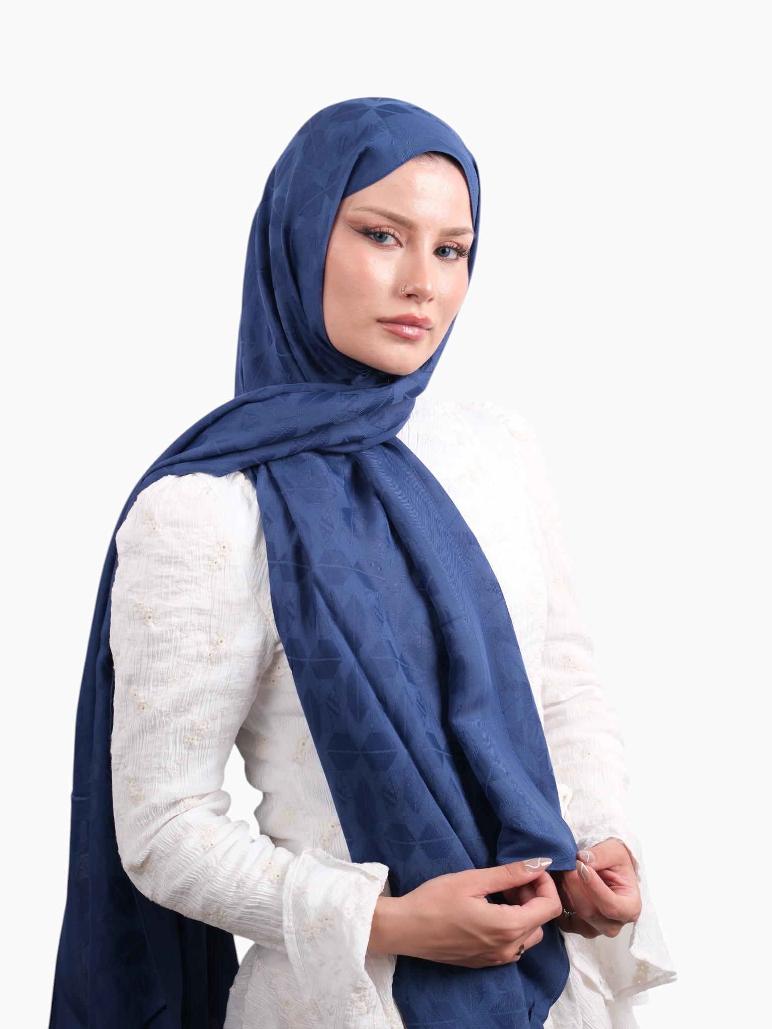 Armine Visse Şal İndigo Mavi - Görsel 6