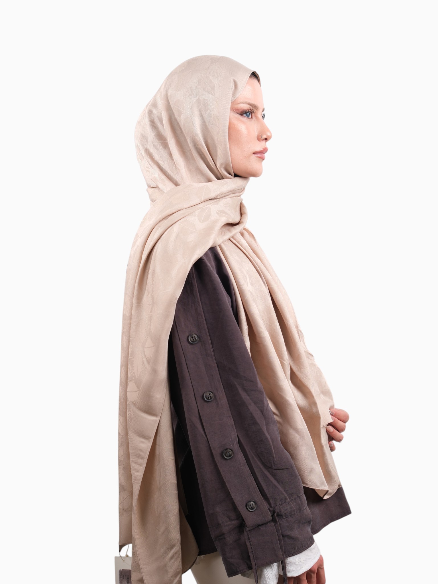 Armine Visse Şal Latte - Görsel 5