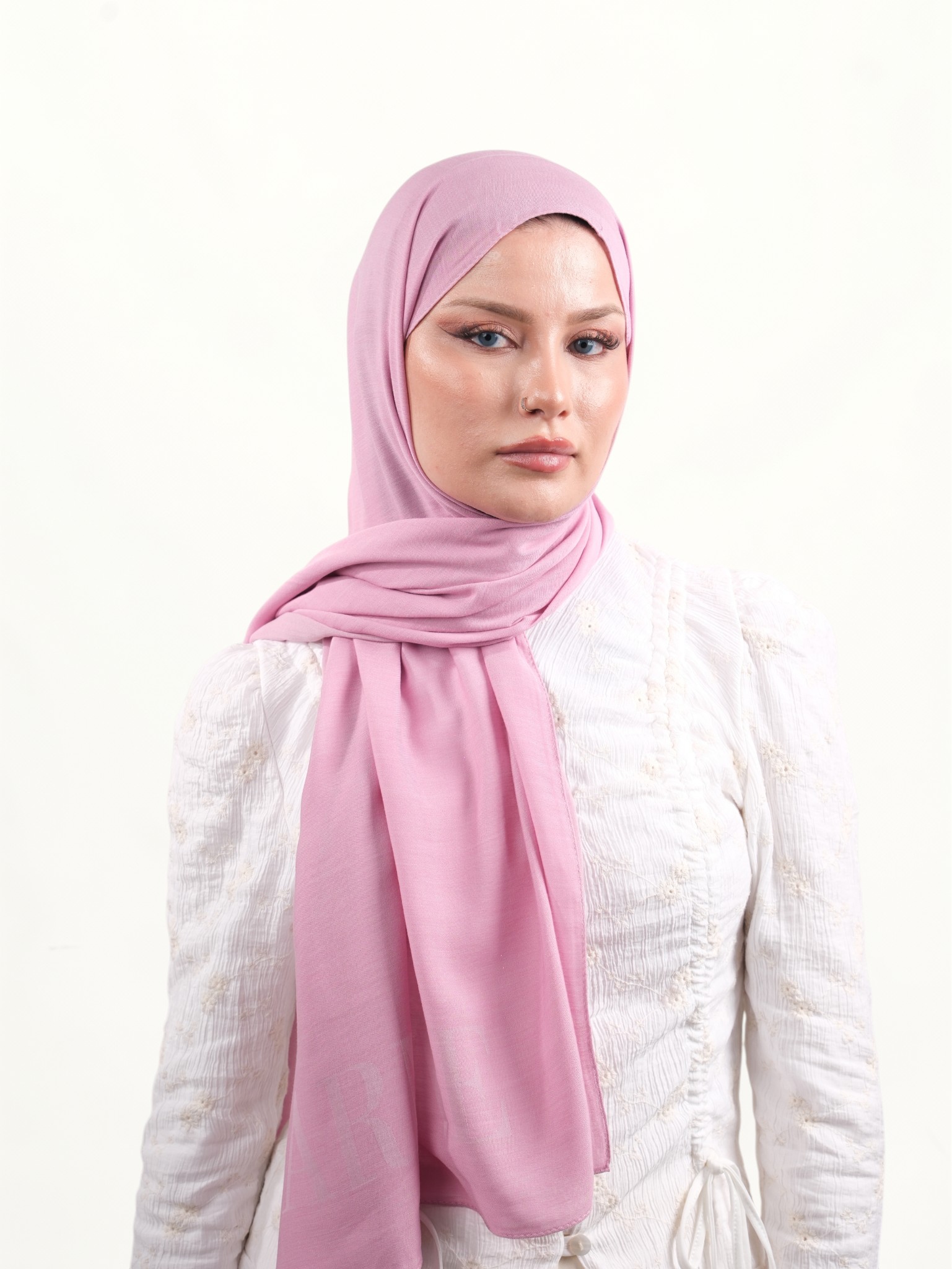 Armine İpek Pamuk Şal Pembe - Görsel 2