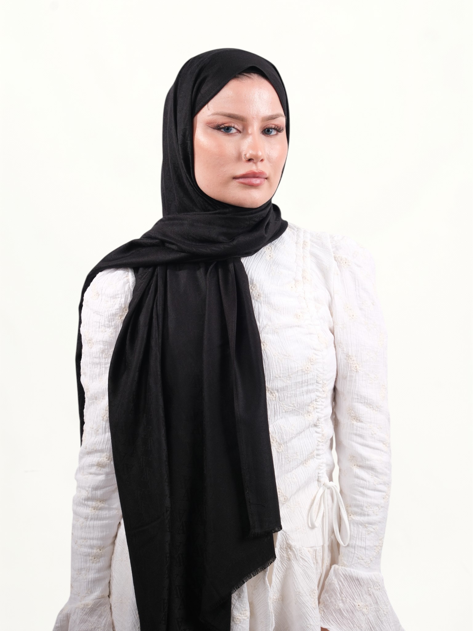 Armine Viskon Şal Siyah-00 - Görsel 2
