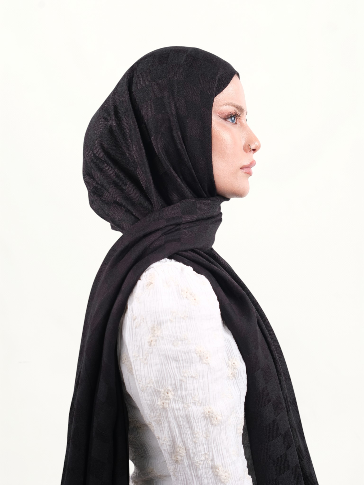 Armine Viskon Şal Siyah-01 - Görsel 5