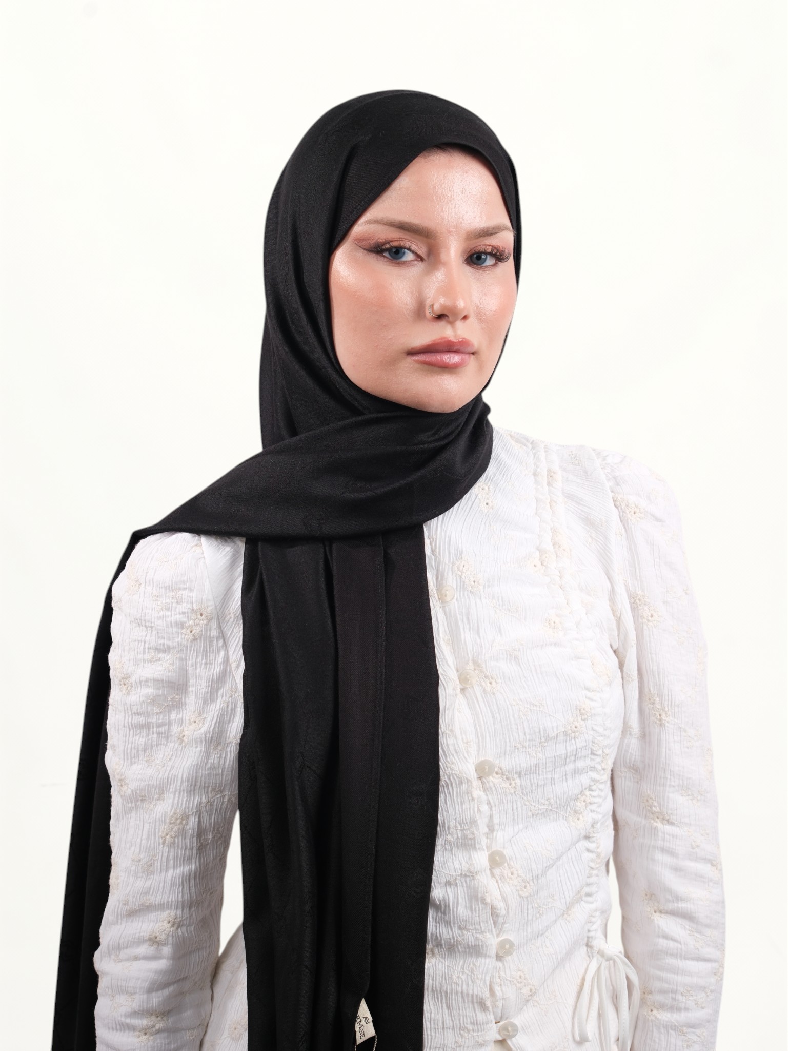 Armine Viskon Şal Siyah-03 - Görsel 2