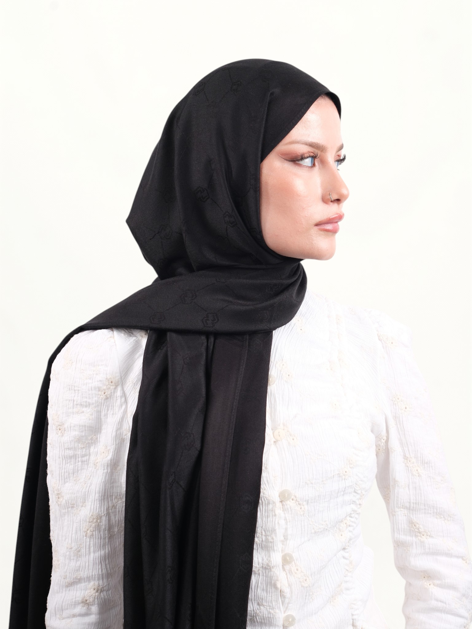 Armine Viskon Şal Siyah-03 - Görsel 3
