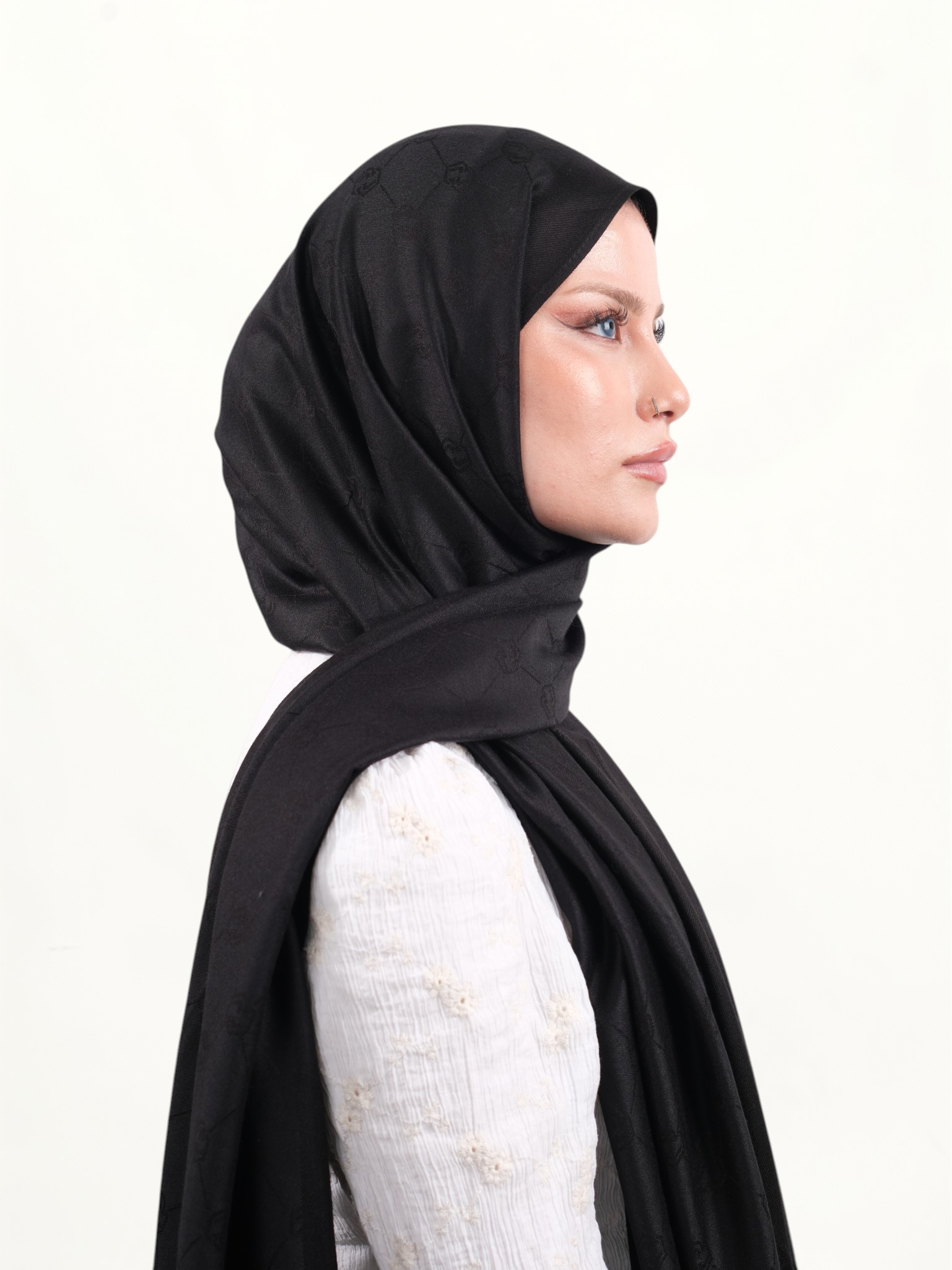 Armine Viskon Şal Siyah-03 - Görsel 5