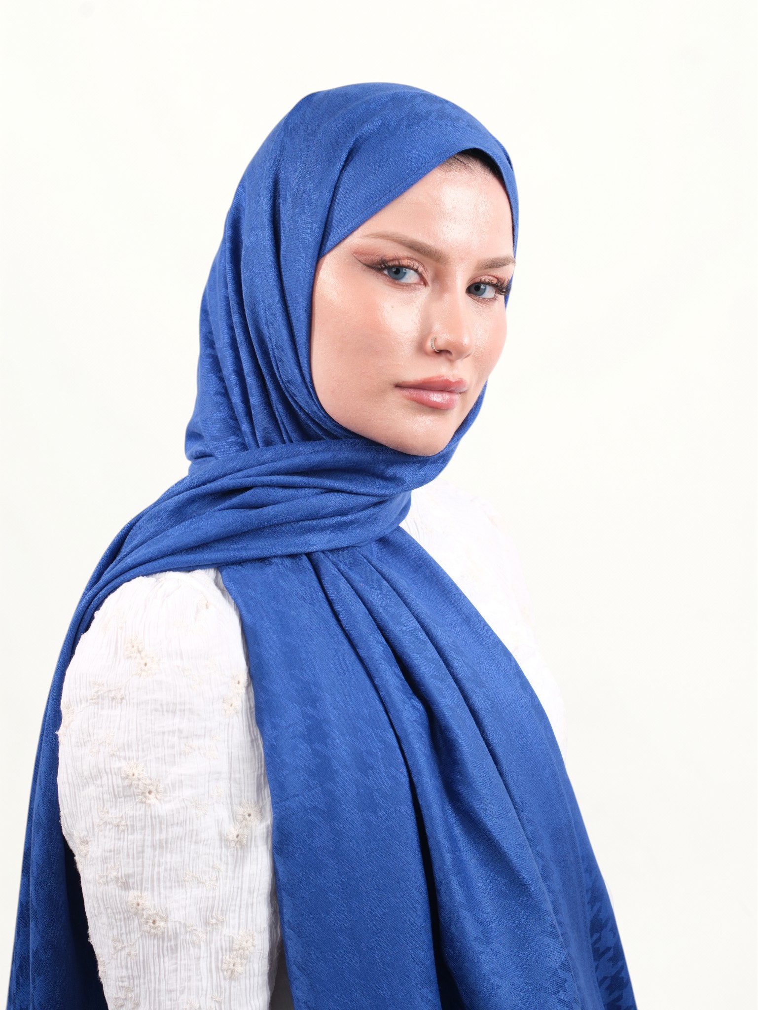 Armine Viskon Şal Mavi-01