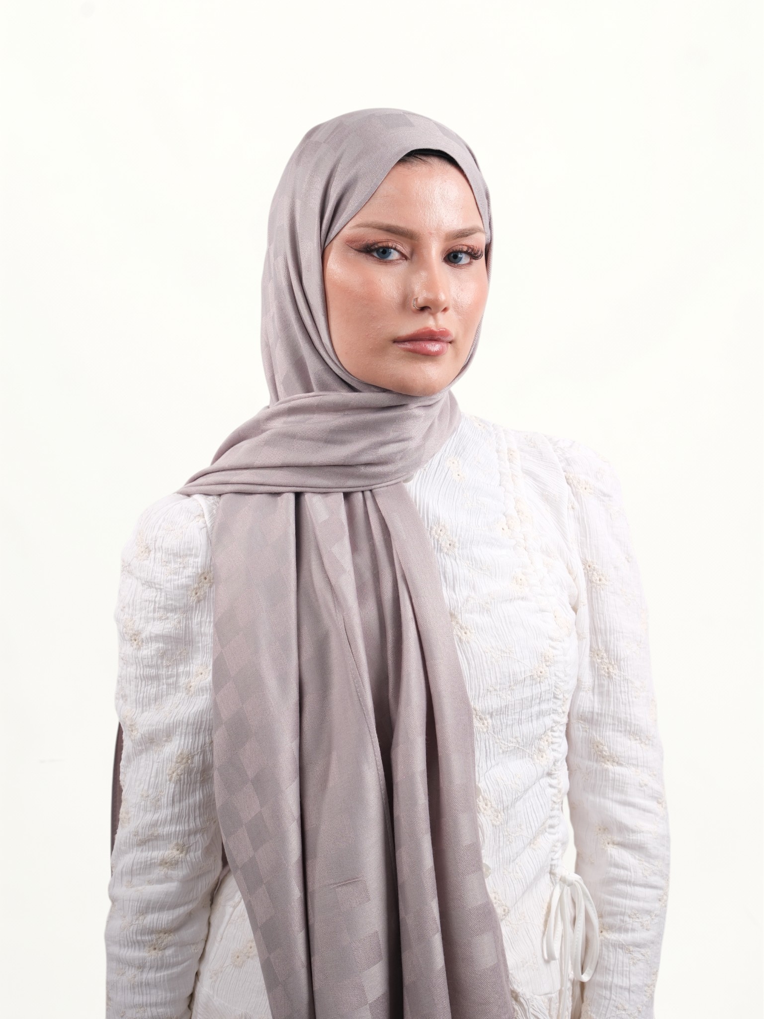 Armine Viskon Şal Gümüş Gri - Görsel 2
