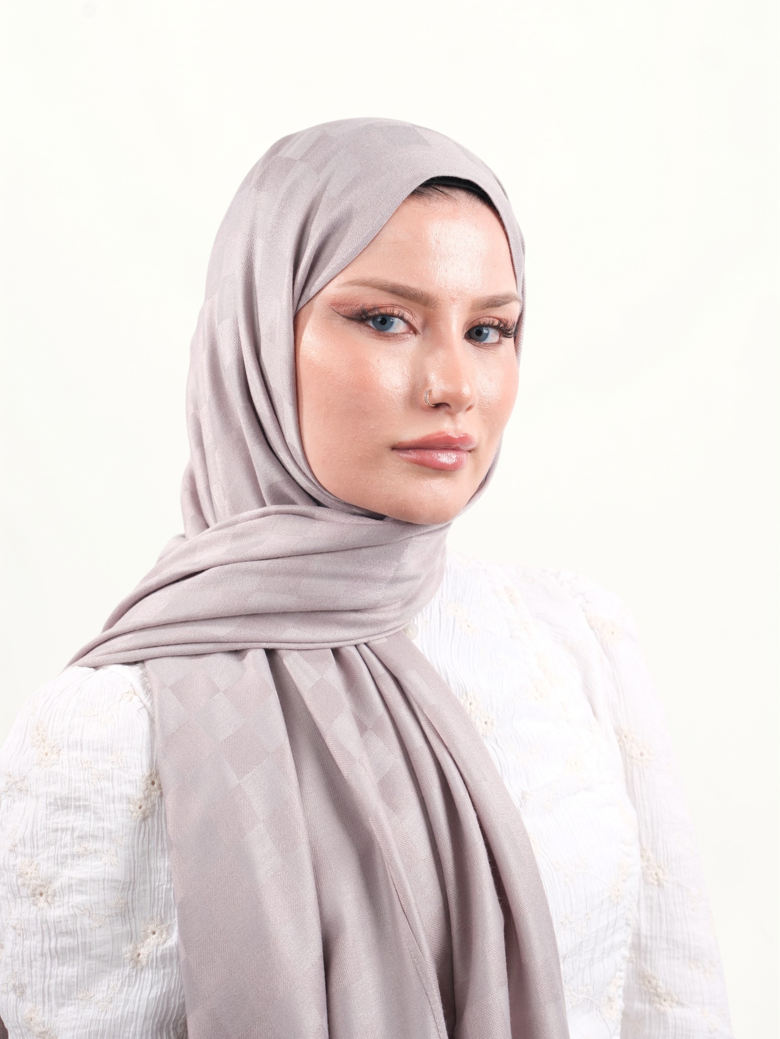 Armine Viskon Şal Gümüş Gri